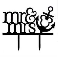 Mr &amp; Mrs Bride and Groom Silhouette Wedding Cake Topper Pick COVERED WITH A PROTECTIVE LAYER WHICH SHOULD BE TORN... N11