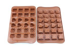 Silicone Candy Making Molds,Chocolate Mold Jelly Molds Ice Tray, Love/Gift Box/Flower Shape (1)