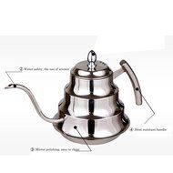 Oak-Pine 1.2 Litre Stainless Steel Coffee Drip Kettle, Gooseneck Drip Tea Pot, Pour Over Method, Silver N6