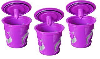 SPRICUP 3 Reusable K-cup Coffee Filters for Keurig 2.0 and 1.0 Brewers (3, Purple)