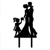 Mr &amp; Mrs Bride and Groom Silhouette Wedding Cake Topper Pick COVERED WITH A PROTECTIVE LAYER WHICH SHOULD BE TORN... N17