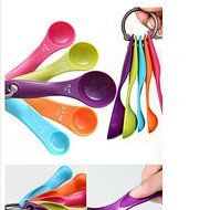 Sher Colorful 5PCS Kitchen Measuring Spoons Measuring Cups Spoon Cup Baking Utensil Set Kit Measuring Tools