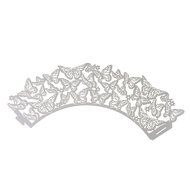 UNIQLED Pack of 50 Dancing Butterfly Filigree Bake Cake Paper Cups Little Vine Lace Laser Cut Liner Cupcake Wrappers... N14