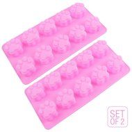 Dog Paws Mold | 2 pcs Adorable Mini Paw-shaped 10 Cavities Baking Mold Non Stick Non-toxic Soft Silicone Heat...