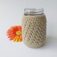 Beige Mason Jar Cozy Cotton N3