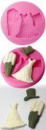 FOUR-C Fondant Decorating Mould Wedding Dress Gum Paste Molds Color Pink N2