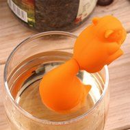 New Arrival Cute Silicone Squirrel Shape Tea Infuser Loose Leaf Strainer Bag Mug Filter Diffuser Holder Tea (Coffee) N6