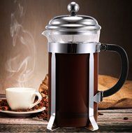 AOWIN Double Wall Stainless Steel French Coffee Maker--8 Cup/4 Mug (1 liter, 34 oz) N2