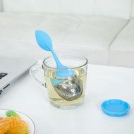 Huayoung 3-pcs Leave-shaped Silicone &amp; Stainless Steel Tea Infusers Useful Tea Filters (Orange) N3