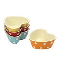 Polka Dot Heart Shaped Ramekins- Set of 4 N3