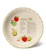 Deep Dish Stoneware Recipe - Apple Pie Dish - Pie Plate 10"