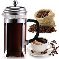 AOWIN Double Wall Stainless Steel French Coffee Maker--8 Cup/4 Mug (1 liter, 34 oz) N3