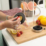 Glass Water Pitcher With Lid &amp; Infuser Rod | Borosilicate Glass Carafe W/ Up To 50Oz/1500ml Capacity | Stainless... N5