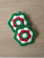 Crochet pot holders in Christmas motive, crochet potholders N7