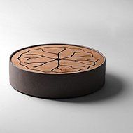 CCWY Dry foam ceramic Lotus tea tray small round bamboo mini storage-type water tray sea tea kungfu tea tea,Powder... N2
