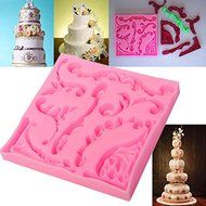 Bluelover 3D Retro Palace Lace Silicone Mold Wilton Fondant Cake Cupcake Chocolate Mold N4