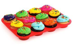 24 Cup Silicone Muffin &amp; Cupcake Baking Pan- Non Stick Silicone Mold- BPA-Free Reusable Bakeware- Heat Resistant... N12