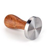 58mm Coffee Tamper Stainless Steel Base Barista Espresso Bean Press Wood Grip N4