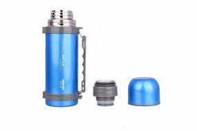 Haers - 34OZ(Silver) Double-Walled Stainless Steel, Vacuum Insulated Portable Water Carafe with Collapsible Handle