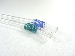 Hummingbird Glass Straws with Cleaning Brush (2 Pack), 8" x 9.5mm, Blue N27