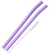 Hummingbird Glass Straws with Cleaning Brush (2 Pack), 8" x 9.5mm, Blue N32
