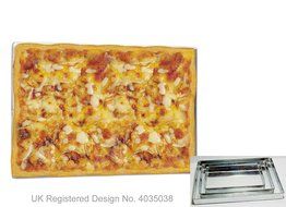 Set of 3 Rectangle Shape Pizza Pans Size 9",11",13" (all 1.2" deep)