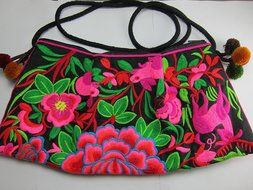 1pc. HMONG Bag Hill Tribe Ethnic Embroidered Sling Crossbody Shoulder Purse Multi color N2