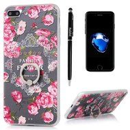 Badalink iPhone 7 Plus Case (5.5") 360 Degree Rotating Ring Holder Kickstand Shockproof Soft TPU Bumper Frame... N74
