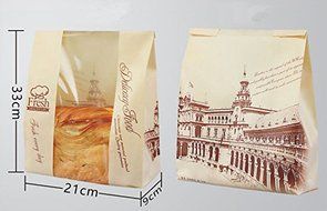 Efivs Arts Set of 30 Paper Bread Bag Reusable Keep Fresh and Clean Bread Storage Bag(Building) N3