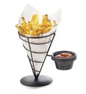 TableCraft Products ACR57 Cone with Ramekin, 5" x 7", Black Metal