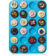Bessmate Silicone Muffin Pan -12 Cups Blue Mold &amp; Baking Tray- Reusable, Non-Stick Bakeware For Cupcakes and Cakes... N8