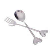 1 X Lover Heart Spoon Fork Set Wedding Favors by Generic N2