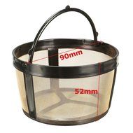 KINGSO Basket-Style Gold Permanent Coffee Filter for 4 Cups Pack of 2 N2