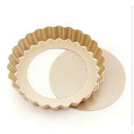 Excelity&reg; Non-Stick 4-Inch Quiche Pie Pan Removable Loose Bottom Baking Pastry Mold (2 Pack(Round)) N4