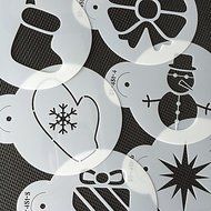 Sher 8Pcs Wine Glass Stencil Christmas Cake Stencil for Cookie Decorative Stencils N3