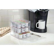 InterDesign Single Serve Coffee Pod Holder for Kitchen Pantry, Countertops - Holds 27 Capsules, Clear N10