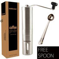 Kobblestone Manual Ceramic Burr Coffee Grinder Including Spoon - Mini Portable Coffee Bean Mill Stainless Steel... N5