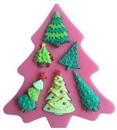 Silicone Mould Cake Candy Pastry Tools Decorating Reusable Non-stick DIY Christmas Tree Shape with 6 cav Silicone... N2