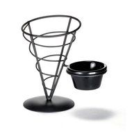 TableCraft Products ACR57 Cone with Ramekin, 5&quot; x 7&quot;, Black Metal N2