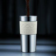 Bodum Coffee Travel Press With Extra Lid Stainless Steel - Black - 0.35 L, 12 Oz N3