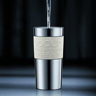 Bodum Coffee Travel Press With Extra Lid Stainless Steel - Black - 0.35 L, 12 Oz N4