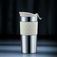Bodum Coffee Travel Press With Extra Lid Stainless Steel - Black - 0.35 L, 12 Oz N5