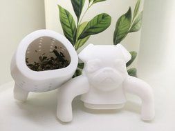QOCOO Pack of 2 Dog shape Loose Leaf Food-Grade Silicone Tea Infuser Strainers Filter for Black Tea, Green Tea... N2