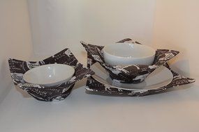 Microwave Bowl Cozies // Set of 3 // 1 Small Bowl Cozy // 1 Medium Bowl Cozy // 1 Dinner Plate Cozy // Locally... N4