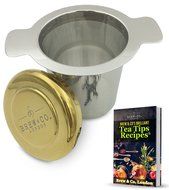 Premium Loose Tea Infuser - Extra Fine Mesh Stainless Steel Strainer - Multi Cup Filter with Coaster Drip Tray... N6