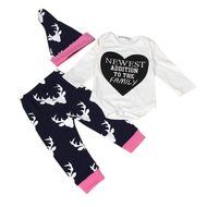 Clothes Set ,BeautyVan Newborn Baby Elk Print Girl Boy Tops Romper +Long Pants Hat Outfits Set Clothes (12M, White) N5