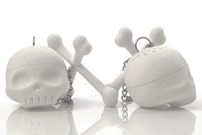 Wishstone Mr &amp; Mrs Bone Sugar Skull &amp; Crossbones Tea infuser Set of 2 - Good Addition To Nessie Loch Ness Monster... N7