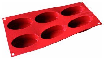 Silikomart SF083/C Silicone Classic Collection Mold Shapes, Oval Savarin, Small
