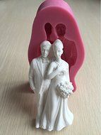 1pc the Bride and the Bridegroom Shape Wedding Cake Top 3d Silicone Fondant Cake Lace Mold for Cake Decrating N2