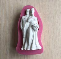 1pc the Bride and the Bridegroom Shape Wedding Cake Top 3d Silicone Fondant Cake Lace Mold for Cake Decrating N3
